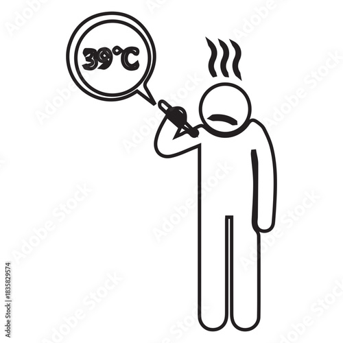 Fever Temperature Sickness Icon