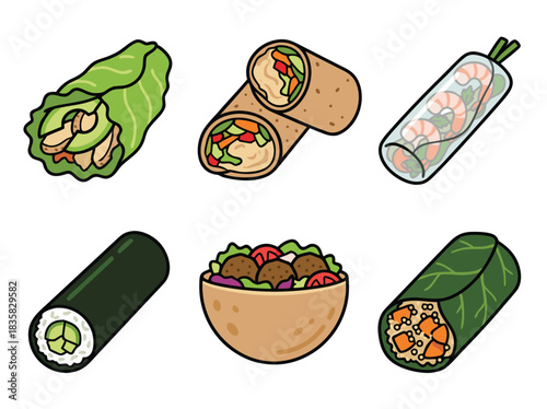 Assorted Wraps and Rolls - A Culinary Collection.