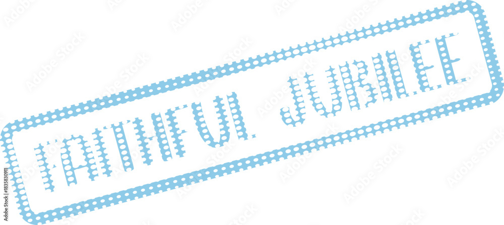 Fototapeta premium Light blue dotted stamp with text Painful Jubilee for commemorating a significant event