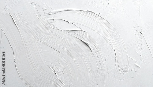Abstract white paint strokes texture background. Rough brush strokes on canvas, artistic background for design and text.