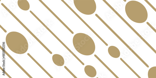 Geometric Abstract Pattern With Gold Lines and Circles On White Background for Design and Decor.vector illustration eps10