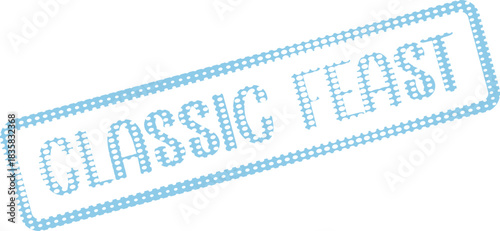 Classic Feast Blue Dotted Stamp for Culinary Occasions and Traditional Dining Gatherings