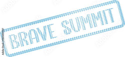 Brave Summit Light Blue Dotted Text Stamp Design for Leadership Conferences and Meetings