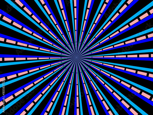 Swirling radial retro background. Vector illustration for swirl design. Spinning spiral vortex. Helical rotating beam. Unifying the psychedelic measurable line. Delightful sunshine.