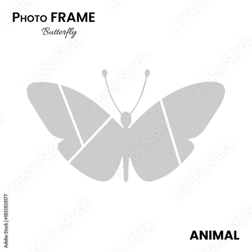 Butterfly silhouette photo collage layout for simple artistic poster