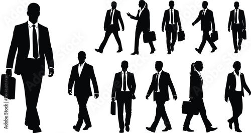 Professional Men and Women in Suits Carrying Briefcases and Attache Cases Collection