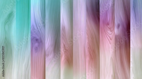 Colorful Wood Planks with Gradient Texture