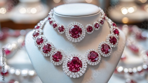 Luxury ruby and diamond necklaces