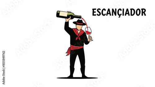 Charming sommelier expertly pours rich red wine into glass highlighting sophisticated tasting experience