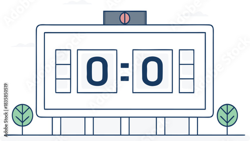 Digital Scoreboard Showing 0:0