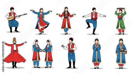 Vibrant collection of people celebrating cultural heritage through traditional dance music and hospitality customs