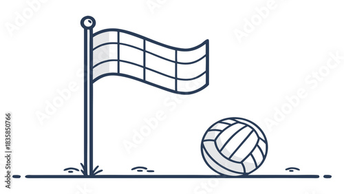 Corner Flag and Soccer Ball on Field