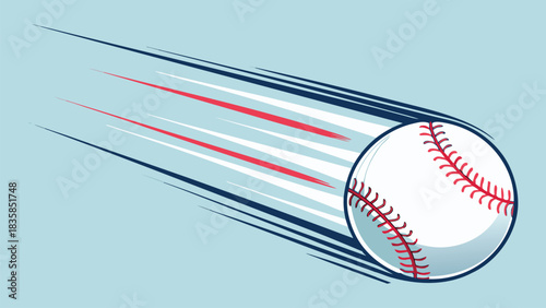 Fast Moving Baseball Illustration | High-Speed Pitch or Hit