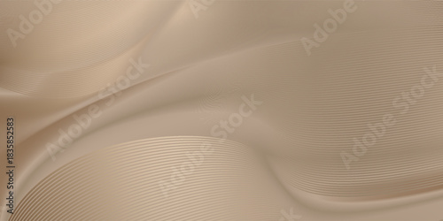 Premium background design with diagonal line pattern in gold color. Vector wavy horizontal template for banner, invitation, voucher, gift certificate, card. Mocha Mousse color of the year 2025