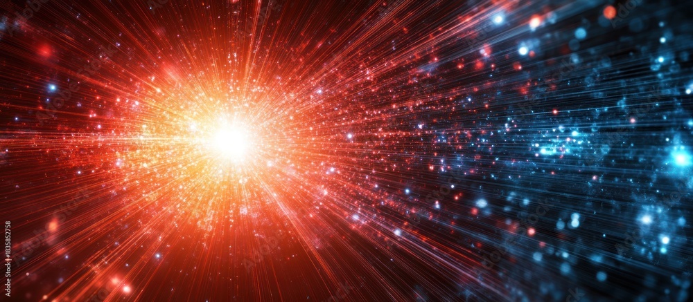 Obraz premium Abstract fiery burst of energy emanating through cosmic space scene