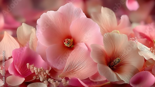 Wallpaper Mural Soft Pink Watercolour with Rose Petal Elements and Brushstrokes Torontodigital.ca