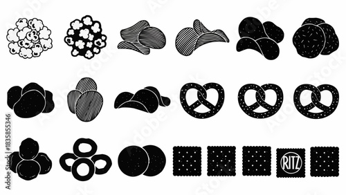 Assortment of various snacks and treats for enjoyment and consumption.