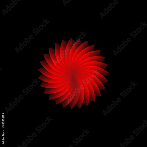 Background for product circle red vignette stripes warped.