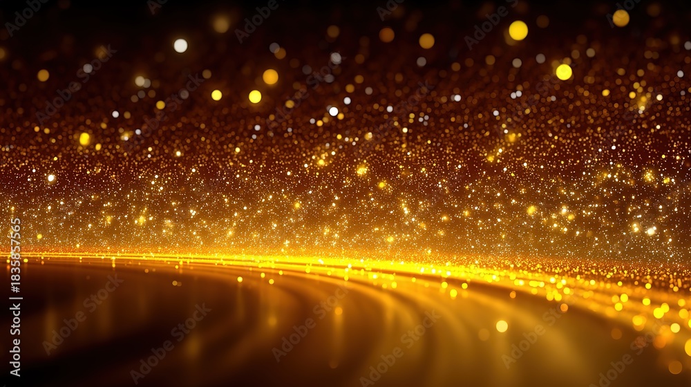 Obraz premium Golden Bokeh Effect with Gradient and Light Rays