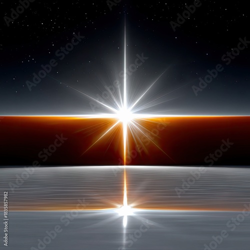 Bright Star Shining Above Horizon