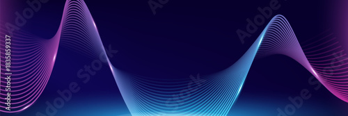 Abstract glowing wave lines on light blue background. Modern flowing wavy lines. Dynamic wave pattern. Futuristic concept. Suit for banner, poster, cover, brochure, flyer, website