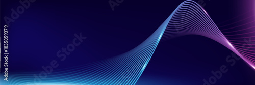 Abstract glowing wave lines on light blue background. Modern flowing wavy lines. Dynamic wave pattern. Futuristic concept. Suit for banner, poster, cover, brochure, flyer, website