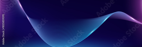 Abstract background with glowing wave. Shiny moving lines design element. Modern pink blue gradient flowing wave lines. Futuristic technology concept.