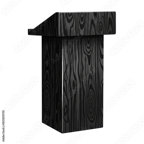 Modern Black Wood Podium for Presentations.