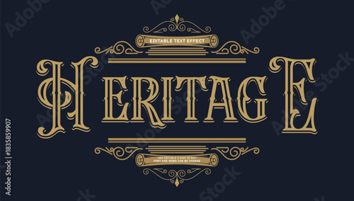 Vintage Decorative "Heritage" Text Effect Title