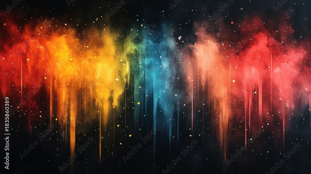 Fototapeta premium Abstract Colorful Cosmic Dust Particle Background with Glitters