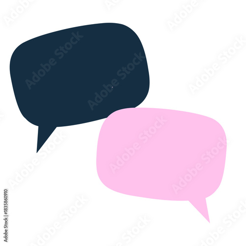 speech bubble icon,A set of two stylized colored speech bubbles (chat bubbles) on a white background, symbolizing conversation or message exchange.