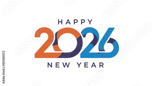 Modern new year celebration logo design with abstract elements and festive sparkle