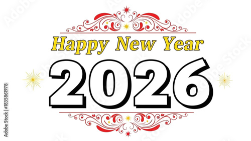 Modern new year celebration logo design with abstract celebratory elements