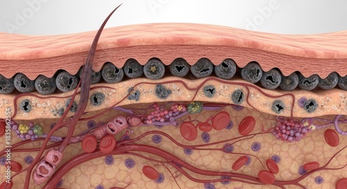 Illustration Showing Skin Problem Dermatology Health Issue Treatment Medical Condition Awareness Pigmentation Skin Surface Problematic Layers Anatomy Structure