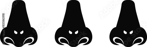 Here is a title and a comprehensive list of keywords for your Adobe Stock vector illustration of human noses, focusing on anatomy, smell, and facial features for SEO.