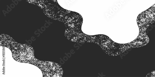 Black and white vector illustration of a snake symbol design on a nature background