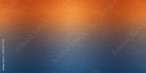 A rusty grunge metal texture reflects the calm blue ocean at sunset