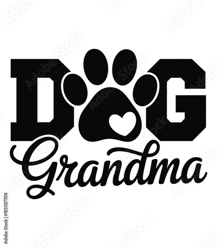 Dog grandma graphic design for t-shirts and pet lover gifts