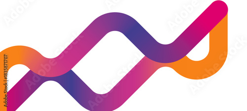 Colorful abstract lines isolated on dark background. Vector illustration of dynamic and vibrant wavy curve shapes. Ideal use for backgrounds, posters, card and digital fluid motiabstract colorful font