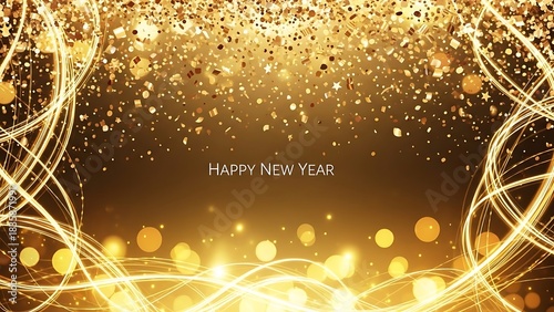 Celebrate the New Year with this sparkling gold confetti background for your festive greetings and holiday promotions