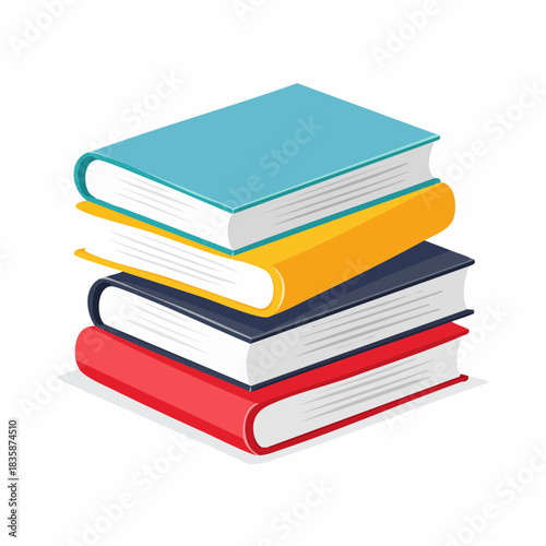 Stack of colorful hardcover books, perfect for educational, library, or reading-related content
