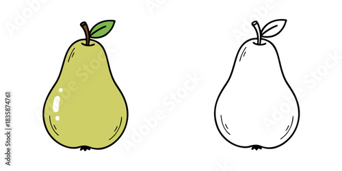 シンプルな洋梨のアイコンイラスト