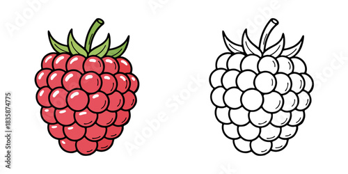 シンプルなラズベリーのアイコンイラスト