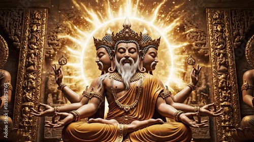 Lord Brahma - The Creator God in Hindu Mythology and Cosmic Divinity.