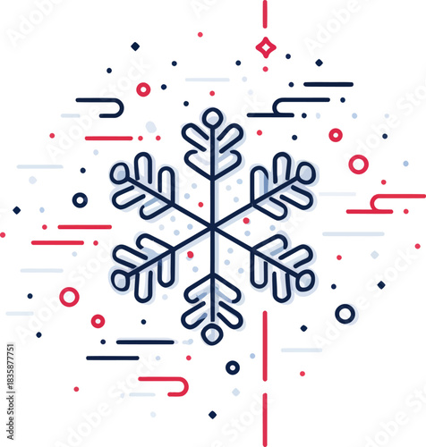 Minimalist Snowfall Vector Icon