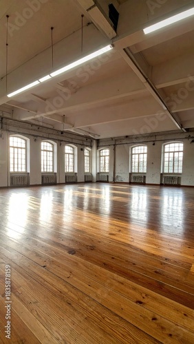 Empty bright room w/ wood floor