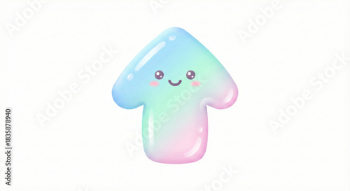 Cute pastel winter hat with smiling face, ideal for seasonal graphic designs.