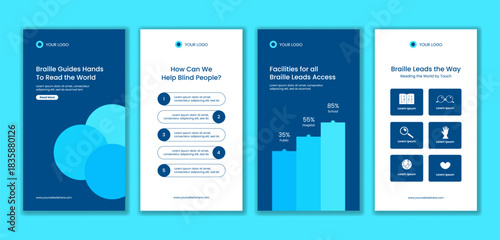 World Braille Day Hand-Drawn Flat Cartoon Illustration Background for Social Media Stories