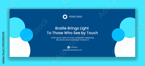 World Braille Day Flat Cartoon Hand-Drawn Background Illustration for Social Media Cover