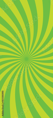黄緑の集中線の背景イラスト